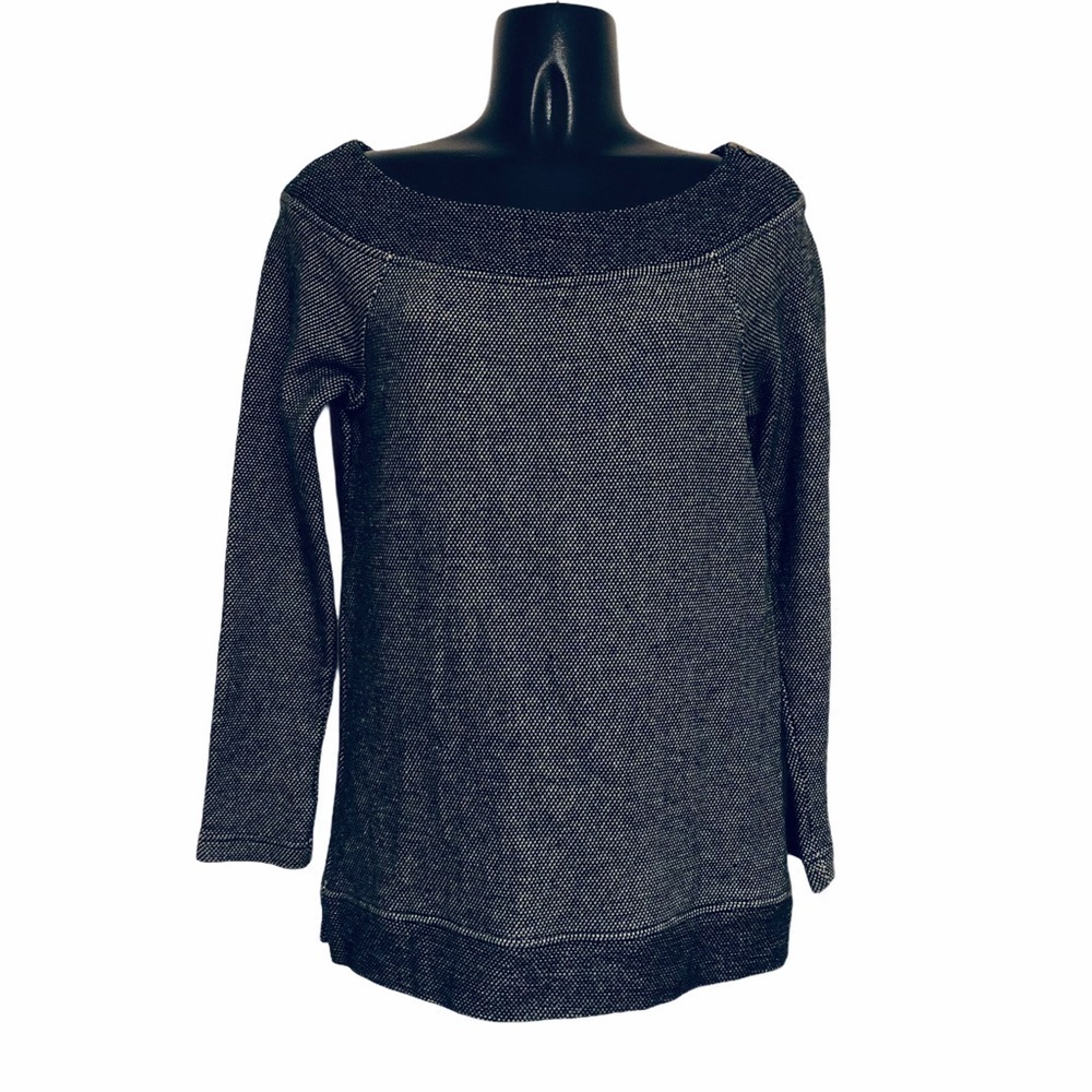 ANN Taylor Loft Black & White 3/4 Sleeve Top